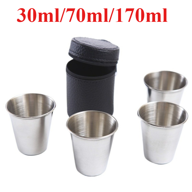 Beer Flight Set - 4Pcs/Set Outdoor Stainless Steel Water Cups