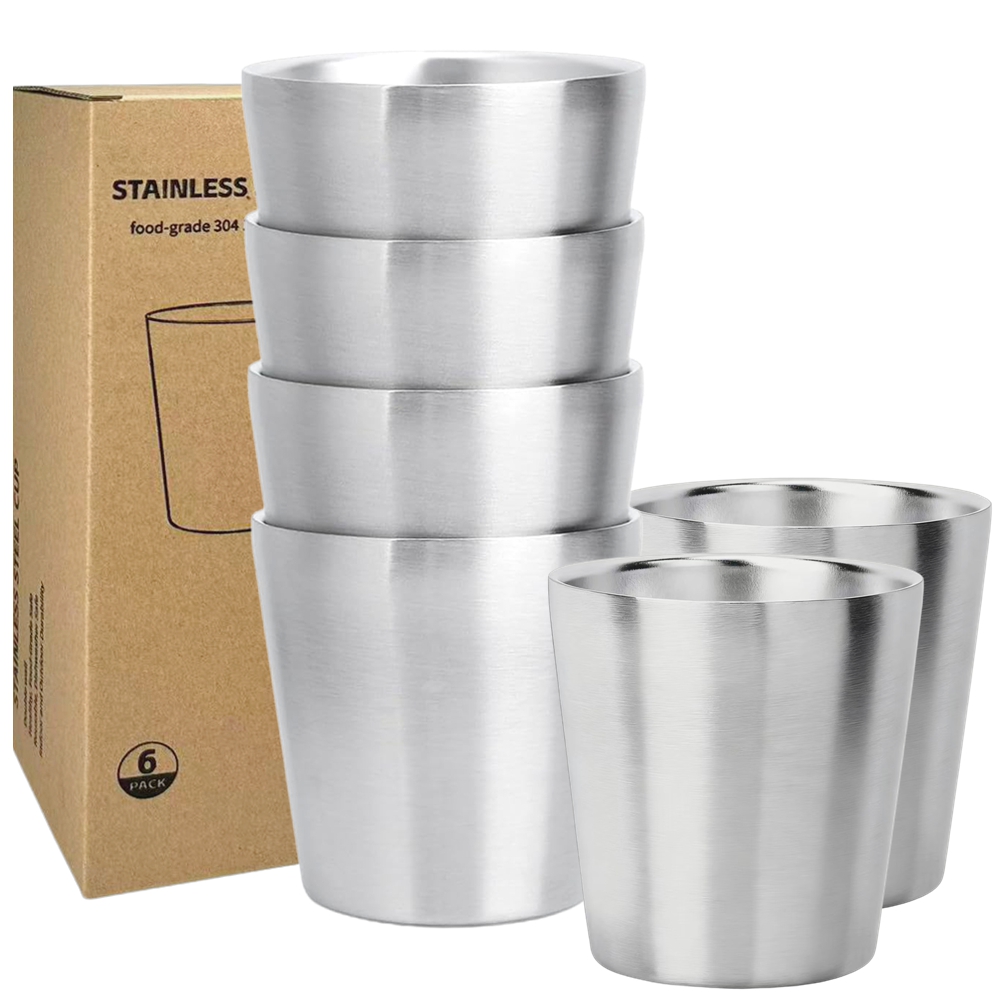 Beer Flight Set - 175ml Stainless Steel Double Walled Cups