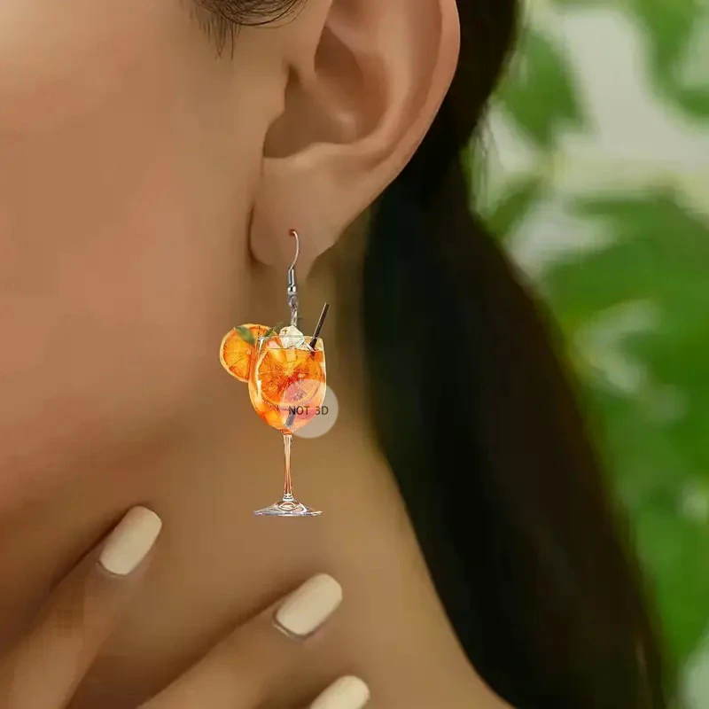 Wine Beer Festival - Fashion 2D Flat Design Earrings Beer