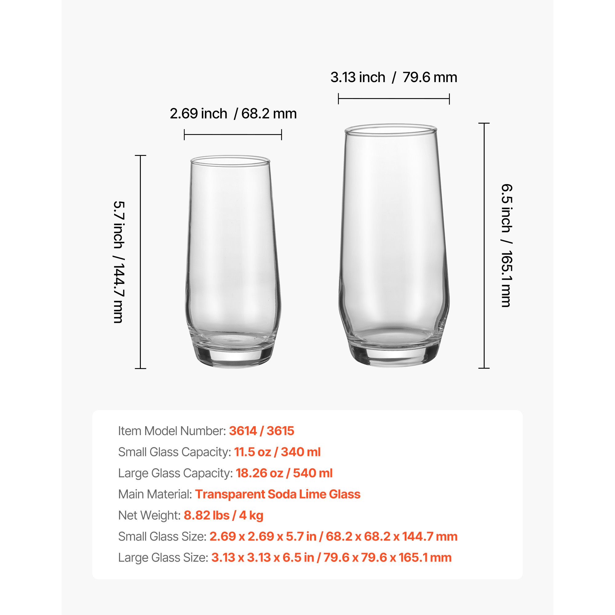 Wine Beer Mix Drink - Drinking Glasses Set, 16-Piece Crystal Glass