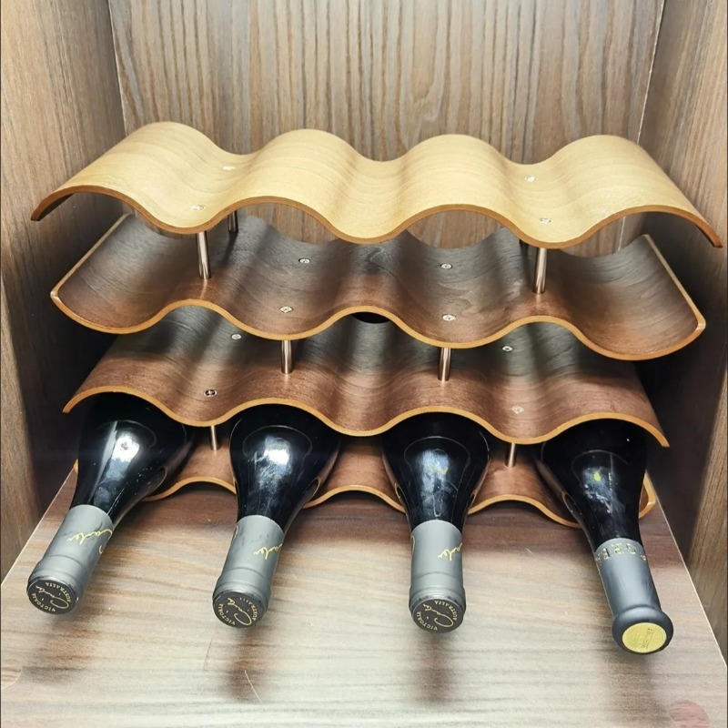 Wavy Wine Bottle Holders Woode - đánh giá và giá Wine Beer Rack