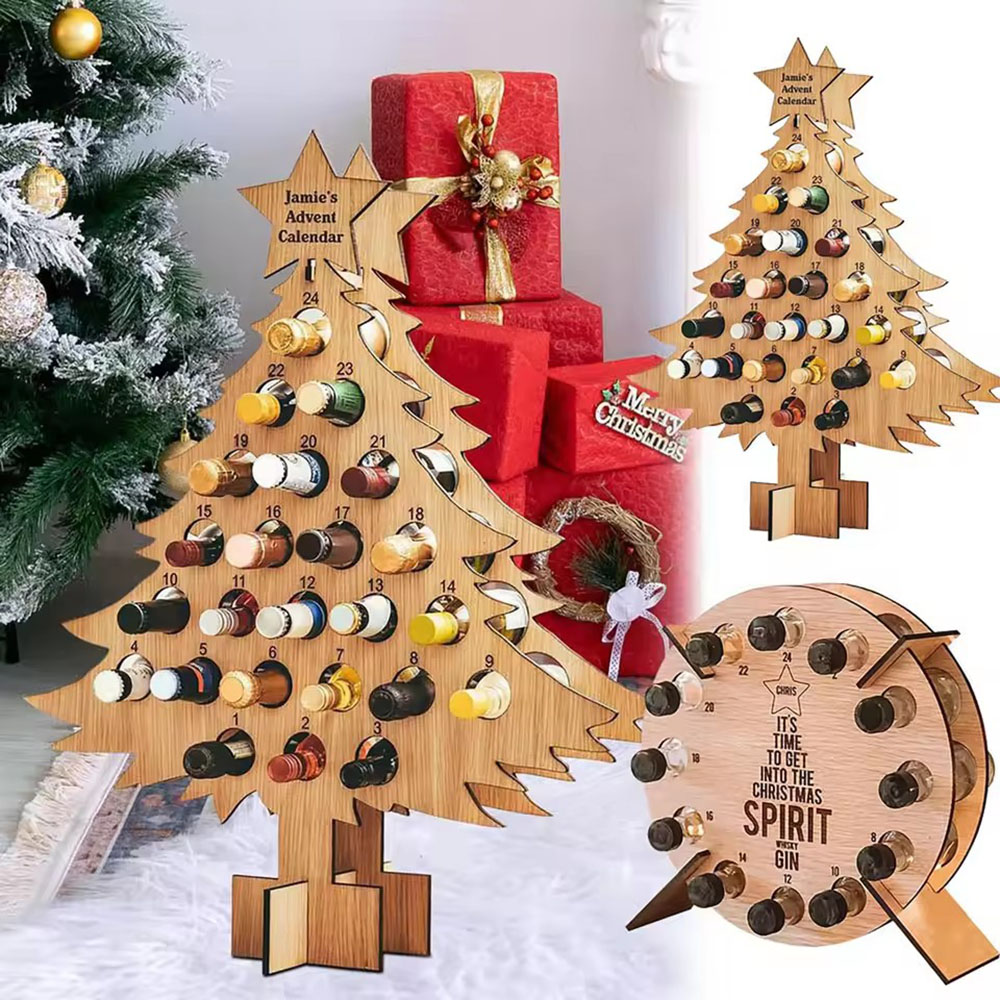 Christmas Tree Wooden Wine Rac - đánh giá và giá Wine Beer Rack