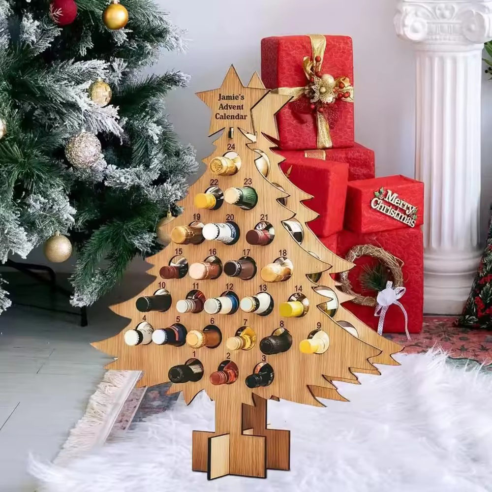 Christmas Tree Wooden Wine Rac - đánh giá và giá Wine Beer Rack