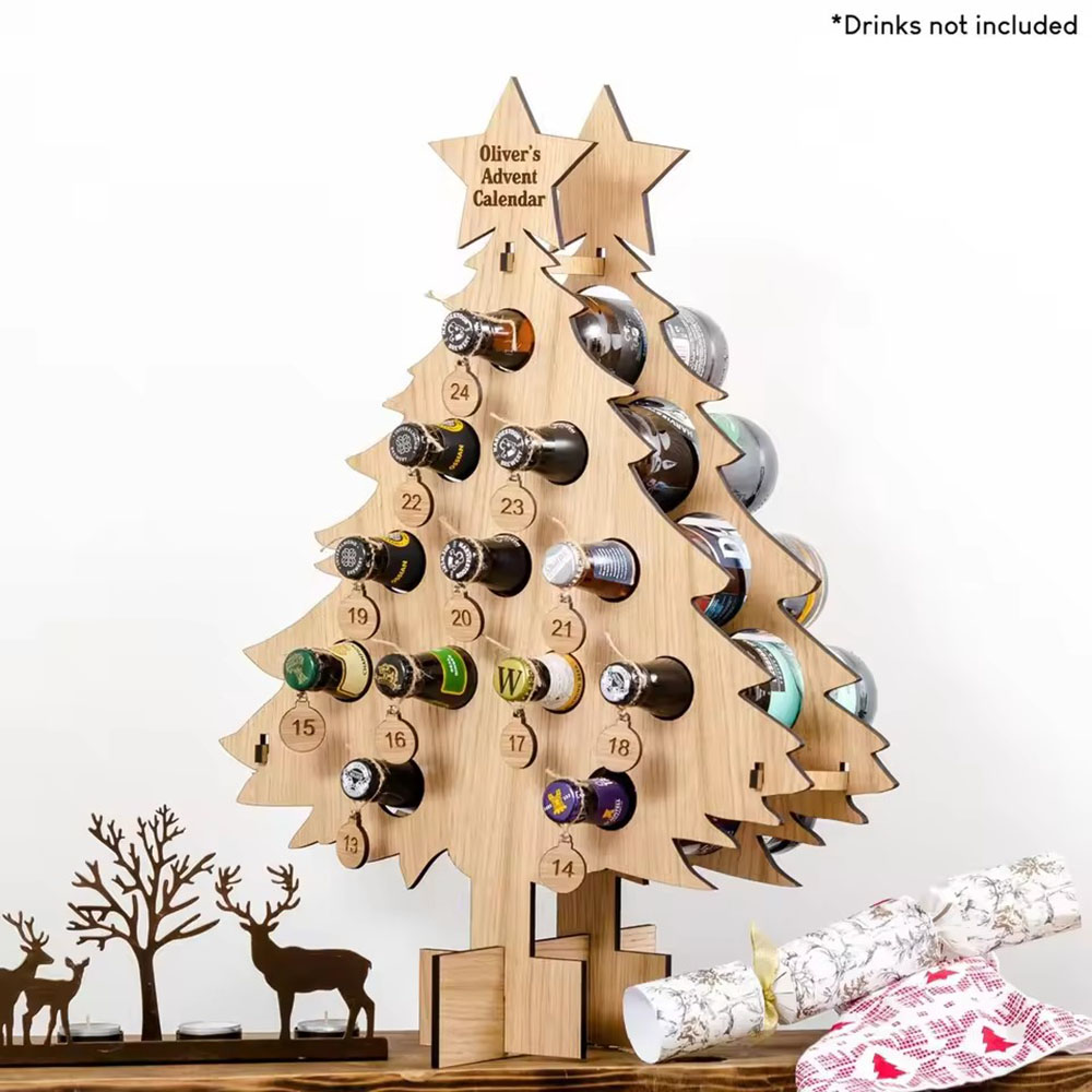 Christmas Tree Wooden Wine Rac - đánh giá và giá Wine Beer Rack