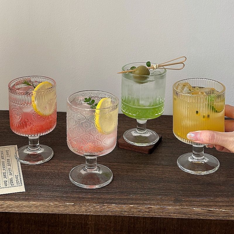 4pcs Set Vintage Embossed Mixe - đánh giá và giá Wine Beer Mix Drink