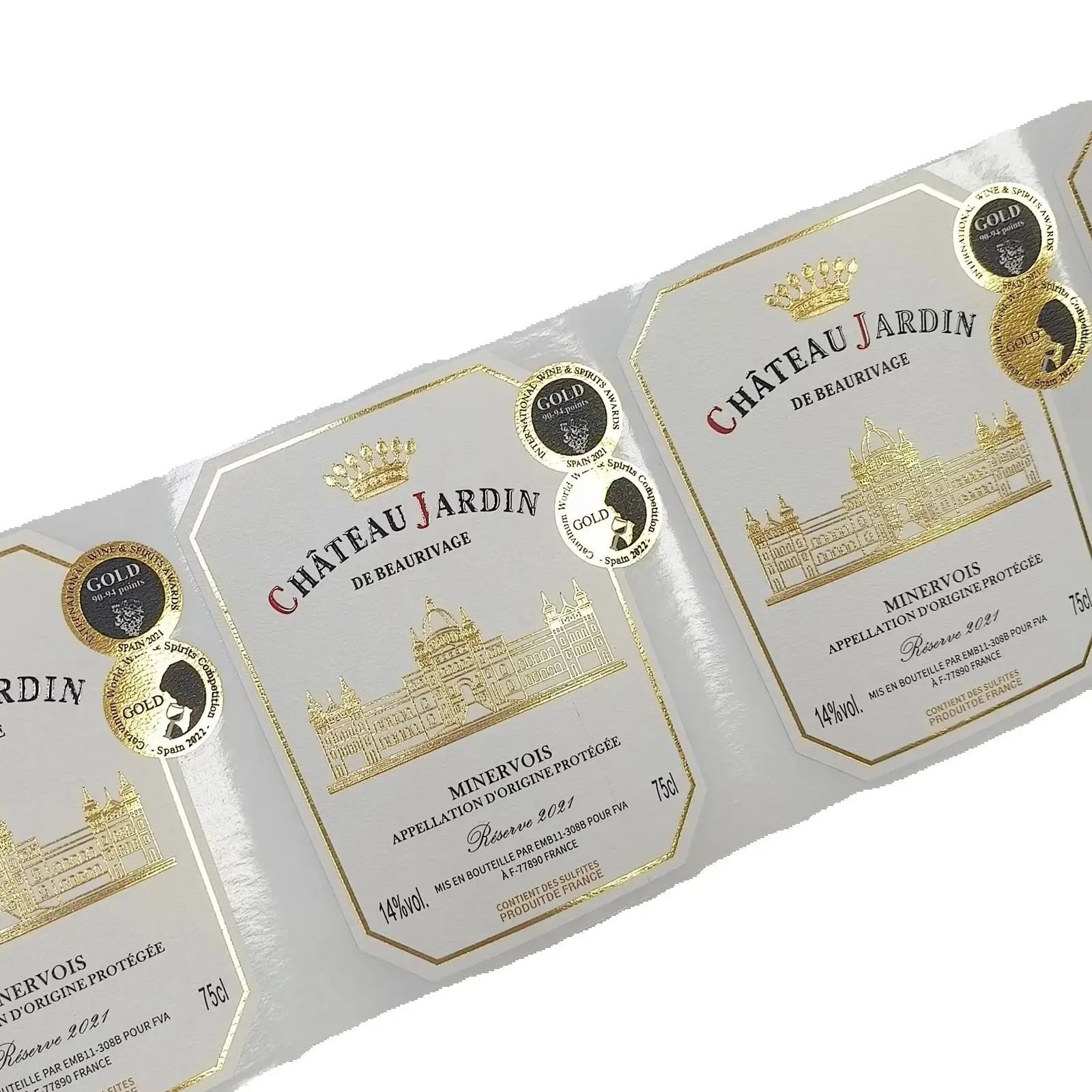 Custom Logo Sticker Gold Foil  - đánh giá và giá Wine Beer Logo