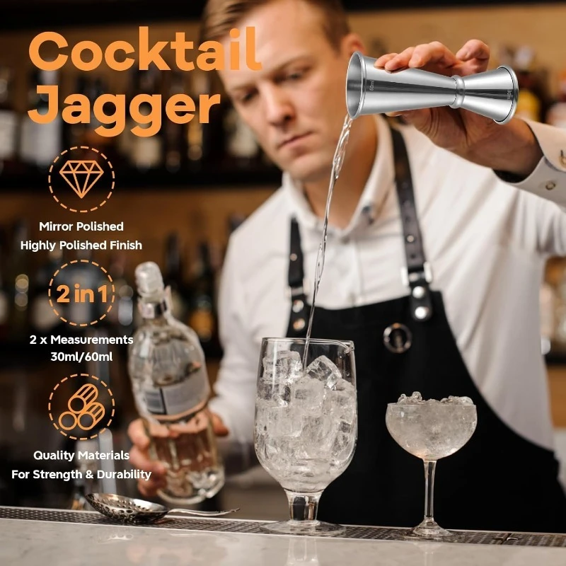 Stainless Steel 30/60ml Cockta - đánh giá và giá Spirit Measure Jigger