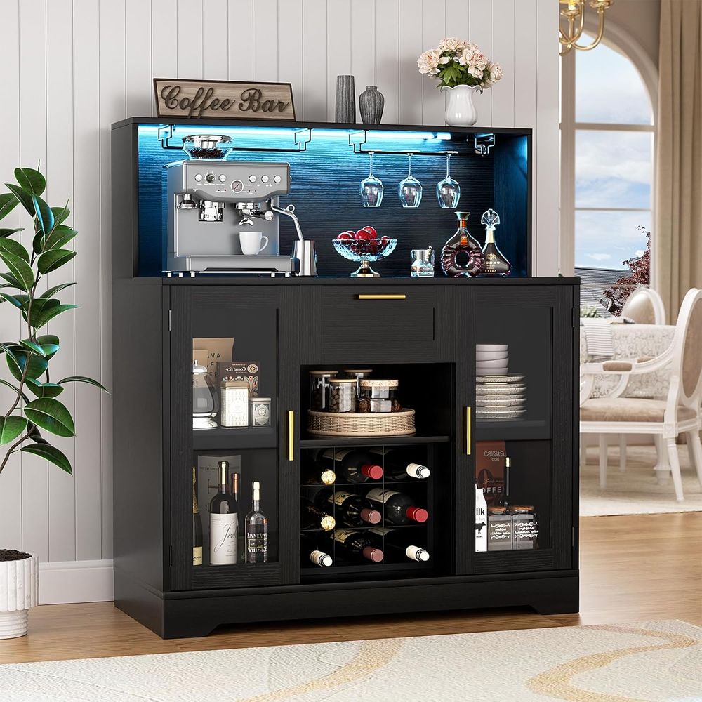 Wine Bar Cabinet with LED Ligh - đánh giá và giá Wine Beer Liquor