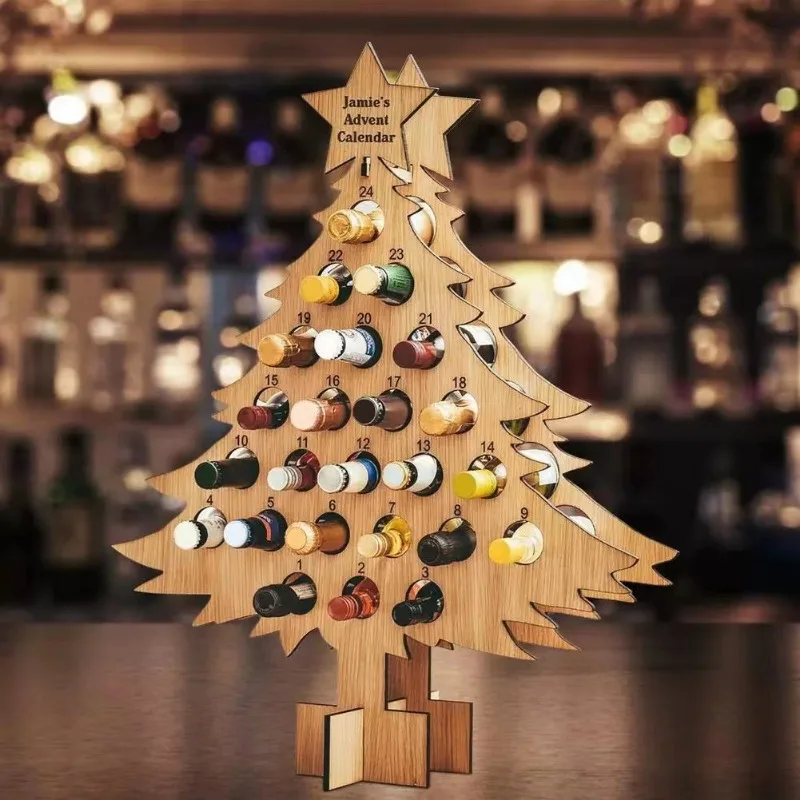 Christmas Tree Wooden Wine Rac - đánh giá và giá Wine Beer Rack