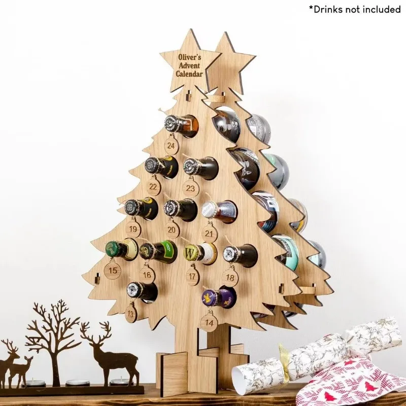 Christmas Tree Wooden Wine Rac - đánh giá và giá Wine Beer Rack